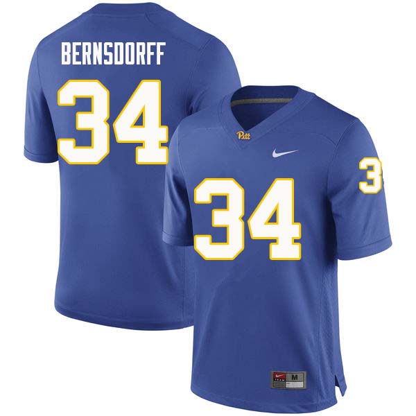 Men #34 Mark Bernsdorff Pittsburgh Panthers College Football Jerseys Sale-Royal